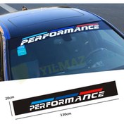 Resim yılmazetic Bmw M Performance Ön Cam Güneşlik Sticker Yapıştırma Etiket 1 Adet (130 X 20 Cm Ölçü) 