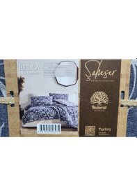 Resim Şaheser Çiftkişilik Nevresim Takımı Bella Lacivert Desenli 