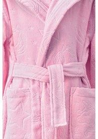 Resim Özdilek 5/6 Yaş Kız Çocuk Kadife Pamuk Bornoz-unicorn Pembe 
