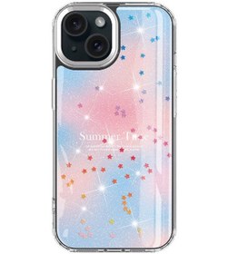 Resim İphone 15 Plus Uyumlu Simli Desenli Parlak Zore Task Kılıf-mavi Mavi 