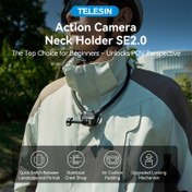 Resim TELESIN Halter Se 2.0, hava yastıklı, ayarlanabilir göğüs kayışı, göğüs askısı, eller serbest POV video Vlog halter standı, Go Pro Hero 13 12 11 10 9 aksiyon kamerası için uygun, DJI Action 3 4 5 Pro için uygun, Insta360 X3 X4 Ace Pro için uygun 