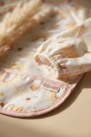 Resim DYZSTAR Bebek Uzun Kollu Sıvı Geçirmez Mama Önlüğü - Leke Tutmaz BLW Önlüğü - Gökkuşağı ve Arı Desenli Fonks 