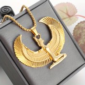 Resim 1 adet Moda Antik Mısır Tanrıçası Kanatlarını Yaymış Kolye Erkekler ve Kadınlar İçin, Retro İyi Şans Amulet Takı Hediyesi 