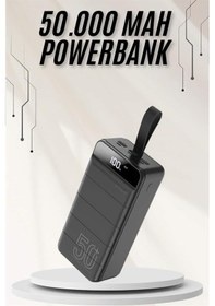 Resim Powerbank Çoklu Şarj Girişi 50.000 Mah Taşınabilir Dijital Göster renkli 