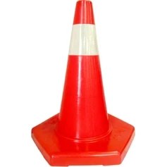 Resim Fm Trafik Pvc Koni 50 cm Tek Reflektifli 