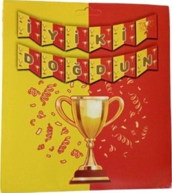 Resim Sarı Kırmızı Taraftar Iyi Ki Doğdun Banner Ve 5 Adet Sarı Balon - 5 Adet Kırmızı Balon Set 