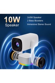 Resim MEGAMUS K2 Projeksiyon dahili 9750mAh pil 4K HD Bluetooth Android Sinema açık Projeksiyon RGB ışık 
