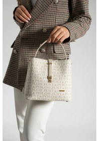 Resim Just Polo Kadın Orta Boy Su Geçirmez Günlük Şık El Ve Omuz Çantası Ebat 23 X 18 Cm Shoulder Bag Krem 