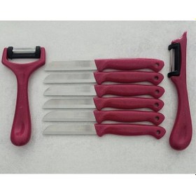 Resim Solingen 6'lı Meyve-sebze-doğrama Bıçağı Ve 2'li Soyacak 8'li Set Pembe Metal 
