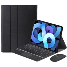 Resim Microcase Ipad Air 4.nesil 10.9 Inch 2020 Bluetooth Touchpad Klavye + Bluetooth Mouse + Standlı Kılıf - Bkk7 