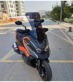 Resim Motocam Kymco Dtx 360 Ön Cam 2021-2026 Model 67cm Siyah Renkli 4mm Uzun 