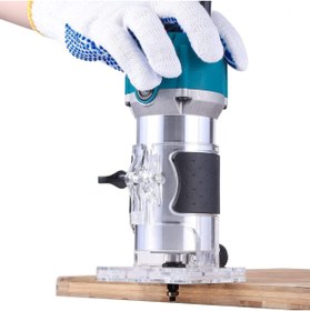 Resim stilmax 3000w 6 Kademe Devir Ayarlı Formika Traşlama El Tipi Freze Makinası Pens 6mm + Yedek Kömür 