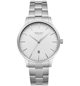 Resim Obaku Denmark V247xdcısc Quartz Çelik Gri Beyaz Kadran Safir Cam 42 Mm Erkek Kol Saati Gri 