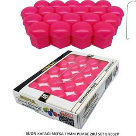 Resim Bijon Kapağı Düz 19 Mm Pembe 20 Li Set 
