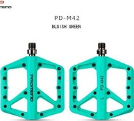 Resim Promend Renkli Platform Pedal MTB Freeride Kaymaz Rulmanlı Plastik Pedal Ultra Hafif Bianchi Yeşili Renk 