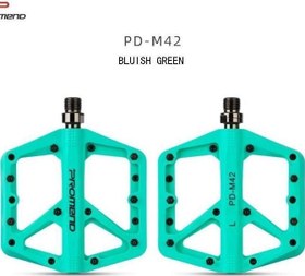 Resim Promend Renkli Platform Pedal MTB Freeride Kaymaz Rulmanlı Plastik Pedal Ultra Hafif Bianchi Yeşili Renk 