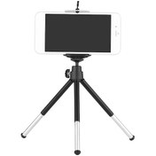 Resim Teltree Alüminyum Mini Masa Üstü Tripod, 2 Bölmeli Genişletilebilir, 1/4" Vida Bağlantısı, 5.5-8.5cm Cep Telefonu Tutuculu, 500g Yük Kapasitesi 