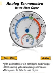 Resim HALL BREATHE Analog ısı ve nem ölçer, hassas sıcaklık ve nem takibi için ideal araç 