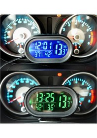 Resim Yifomall "3'ü 1 Arada Araç Saati: Dijital Termometre, Voltmetre Ve Alarmlı Lcd Ekran 12v " 