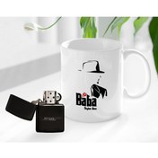 Resim Bk Gift Kişiye Özel Babalar Günü Hediyesi Baba Godfather Tasarımlı Kupa Bardak Ve Benzinli Çakmak Seti-16 