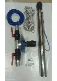 Resim 4sd4/18 2 Hp Alarko 50 Mt Yassı Kablolu 100 Mt Halatlı Çift Vanalı Akıtma Başlıklı Trifaze Takım Dalgıç Pompa 