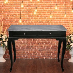 Resim Roys Ahşap 100 cm Çekmeceli Siyah Üstü Masif Eskitme Dresuar 