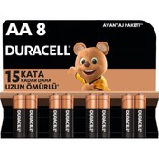 Resim Duracell LR6/MN1500 AA Kalem Pil 8'li 