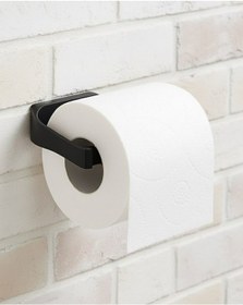 Resim Siyah Tuvalet Kağıdı Tutucu Mat Kaplama Banyo Peçetelik 