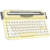 Resim Coverzone Retro Daktilo Klavye Bluetooth & 2.4G, Standlı, Yuvarlak Tuşlu, Ergonomik, Sessiz AJAZZ AF84 