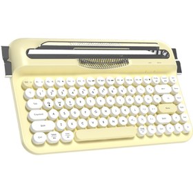 Resim Coverzone Retro Daktilo Klavye Bluetooth & 2.4G, Standlı, Yuvarlak Tuşlu, Ergonomik, Sessiz AJAZZ AF84 