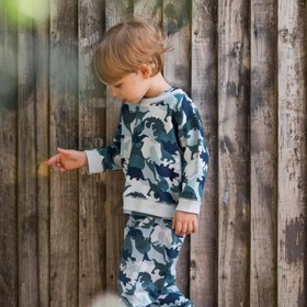 Resim Antebies Bebek Sweatshirt Kamuflaj Dino Desenli - 3-6 Ay 