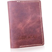 Resim Hakiki Deri Taba Ruhsat Kabı - 4 Cepli - İsme Özel 