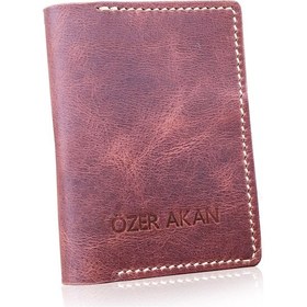 Resim Hakiki Deri Taba Ruhsat Kabı - 4 Cepli - İsme Özel 