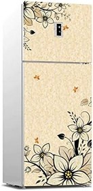 Resim Buzdolabı Sticker Kaplama Dolap Kaplama Etiketi Bej Çiçekler 