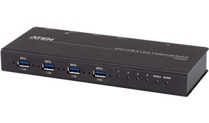 Resim ATEN-US3344I 4 x 4 USB 3.1 Gen1 USB Arayüzüne Sahip Cihazları Paylaştıran Endüstriyel Hub Switch<br> 4 x 4 USB 3.1 Gen 1 Industrial Hub Switch 