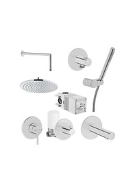 Resim VitrA Origin Ankastre Duş Seti, Krom, 8 Parça 
