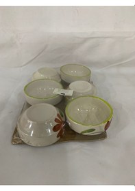 Resim 6 Adet Kahvaltılık Sosluk Reçellik Çerezlik El Boyaması Çiçekli 