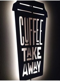 Resim Coffe Dekoratif Led Işıklı Ahşap Tablo 35x70 cm, coffe1 