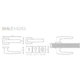 Resim System Kale Rozetli Kapı Kolu Takımı Saten Rengi 