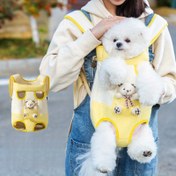 Resim Sevimli Karikatür Ayı Köpek Göğüs Paketi, Fermuarlı Kapatma ile Taşınabilir Pet Taşıyıcı, Küçük Köpek Sırt Çantası, Köpekler ve Kediler için Sevimli Hayvan Tasarımı 