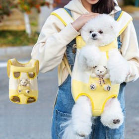 Resim Sevimli Karikatür Ayı Köpek Göğüs Paketi, Fermuarlı Kapatma ile Taşınabilir Pet Taşıyıcı, Küçük Köpek Sırt Çantası, Köpekler ve Kediler için Sevimli Hayvan Tasarımı 