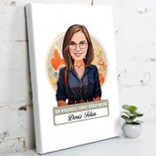 Resim Karikatürlü En İyi Kadın Sınıf Öğretmeni Kanvas Tablo 