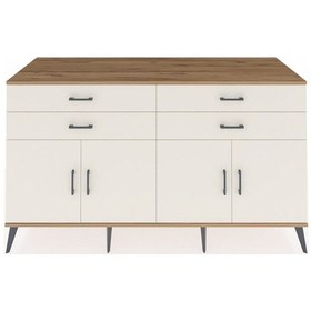 Resim Kronos Konsol 2 Raflı 4 Çekmeceli 8 Kapaklı 176x59x99 Çam-aytaşı Çam-aytaşı 