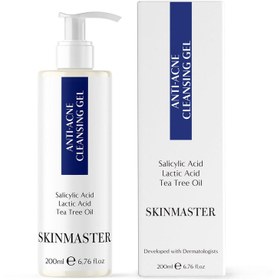 Resim Skinmaster akne ve siyah nokta karşıtı sebum dengeleyici yüz temizleme jeli (bha +lactic acid +tea tree oil) 