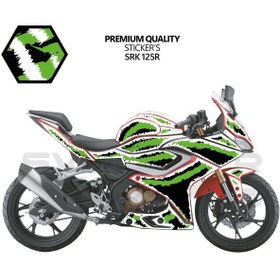 Resim Rks Srk 125r - 250rs Kaplama Sticker Air Brush Motor Kaplama Modeli Hazır Kit Tüm Yıllar Uyumlu Yeşil 