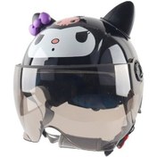 Resim Xindoker Çocuk Elektrikli Araç Kaskı - Kuru Kumaş, Güneş Gözlüğü, Rahat Takım Koyu Yeşil Siyah 