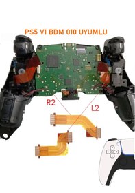 Resim siar 1 Takım PS5 V1 BDM 010 Kollar ile Uyumlu L R L2 R2 Tetik Flex Kablo Playstation 5 Kol Tamir 
