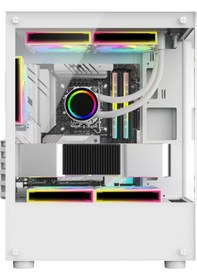 Resim Revenge Crystal 3 Fanlı Cam Panel Bilgisayar Kasası Beyaz 
