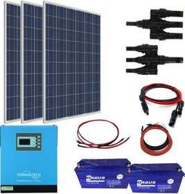 Resim Güneş Enerjisi Bağ Evi Solar Paketi 3kva Inverter 280w Güneş Paneli 150ah Jel Akü 