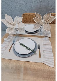 Resim Amerikan Servisi Fırfırlı Retro 4 Lü Kahverengi 